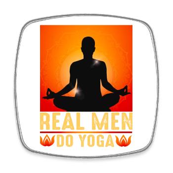 yoga, zen, zen attitude - Magnet carré - blanc - Devant