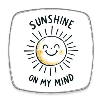 sunshine on my mind - Viereckiger Kühlschrankmagnet - Weiß - Vorne