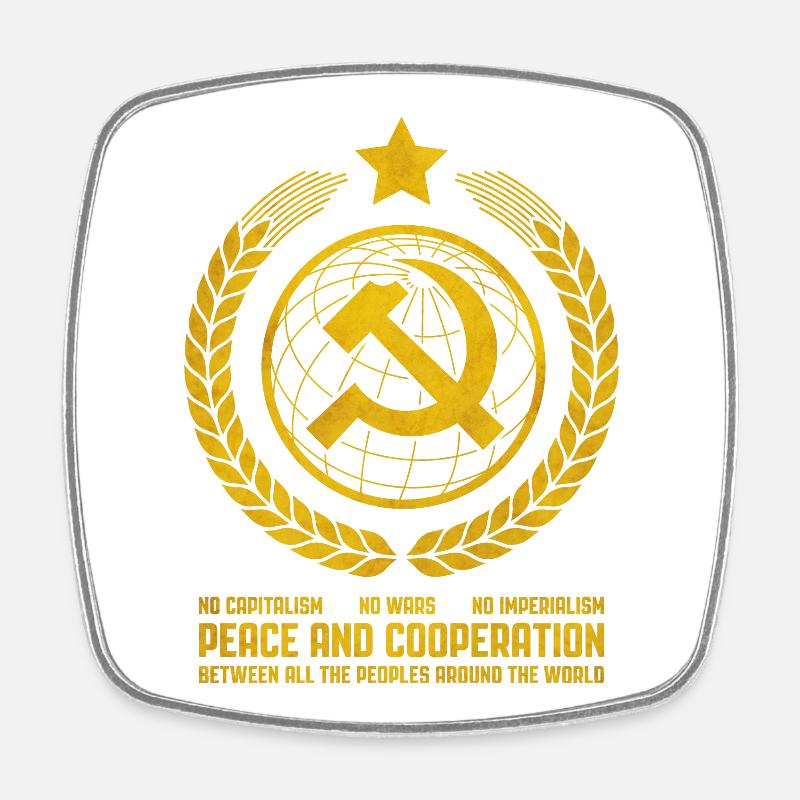 Communist internationalism - Square fridge magnet - white