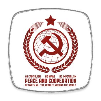 Global Unity Emblem - Square fridge magnet - white - Front