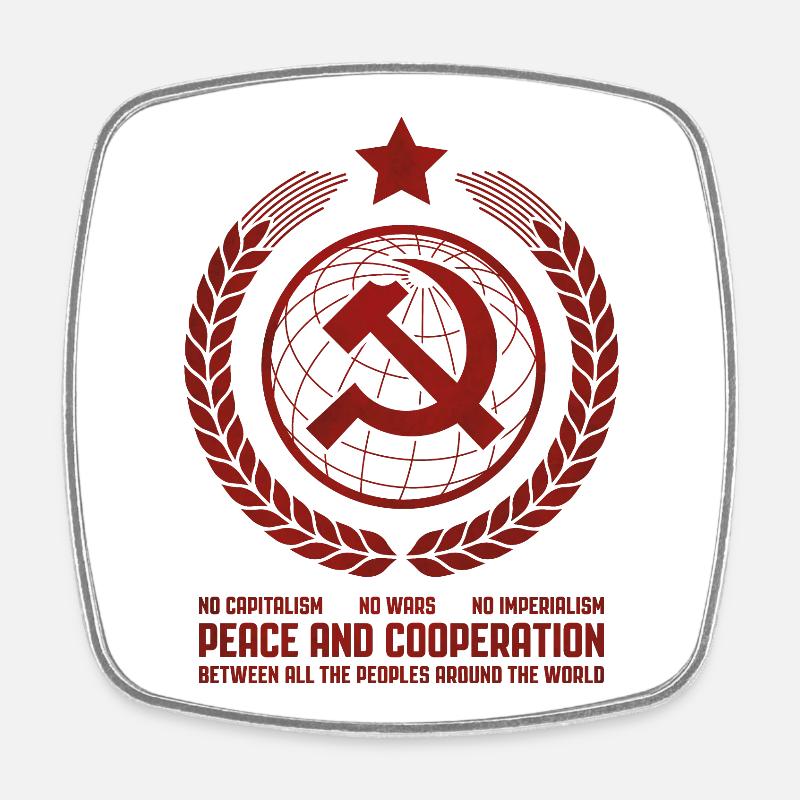 Global Unity Emblem - Square fridge magnet - white