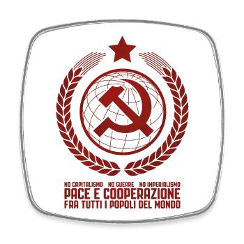 Internationalisme communiste - Magnet carré - blanc - Devant