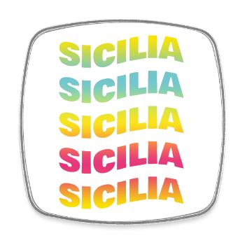 T-Shirt Sicilia onda T-Shirt Geschenkidee - Viereckiger Kühlschrankmagnet - Weiß - Vorne