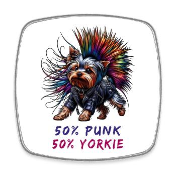 Yorkshire Terrier Punk - Viereckiger Kühlschrankmagnet - Weiß - Vorne