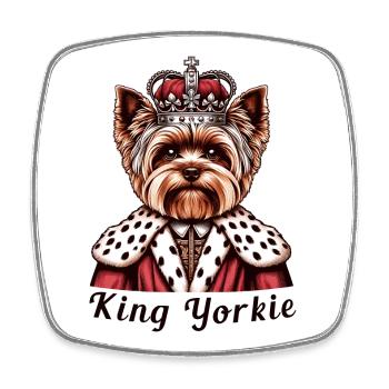 Yorkshire Terrier King - Square fridge magnet - white - Front