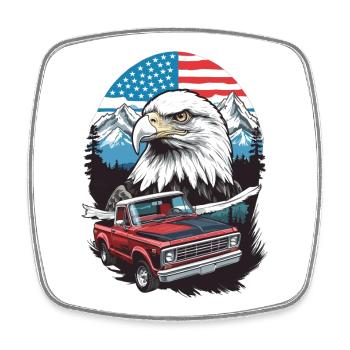 Adventure Tour USA - Square fridge magnet - white - Front