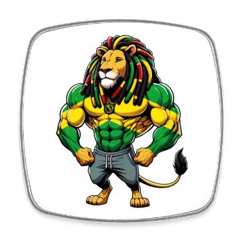 Musique reggae jamaïcaine - Magnet carré - blanc - Devant