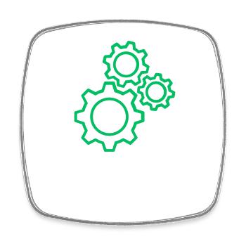 Denkende Zahnräder Design - Viereckiger Kühlschrankmagnet - Weiß - Vorne