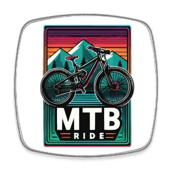 Mountain Bike MTB Ride Vintage Style - Square fridge magnet - white - Front