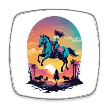 Equestrian sports, equestrian sports - Square fridge magnet - white - Front