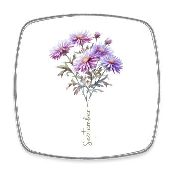 Strauß von Aster Kuchen September Blume - Viereckiger Kühlschrankmagnet - Weiß - Vorne