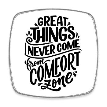 Great Things - Viereckiger Kühlschrankmagnet - Weiß - Vorne