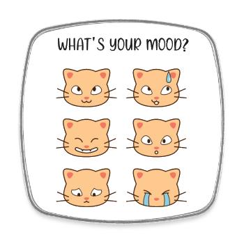 Katzen - wie ist deine Stimmung? - Viereckiger Kühlschrankmagnet - Weiß - Vorne