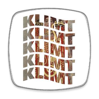 Klimt wave effect t-shirt - Square fridge magnet - white - Front