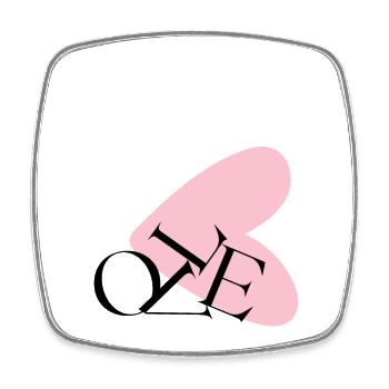 Abstract Heart Typography NE - Square fridge magnet - white - Front