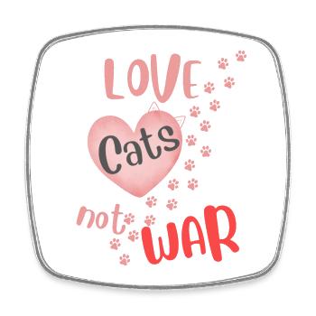 Aime les chats, pas la guerre, - Magnet carré - blanc - Devant