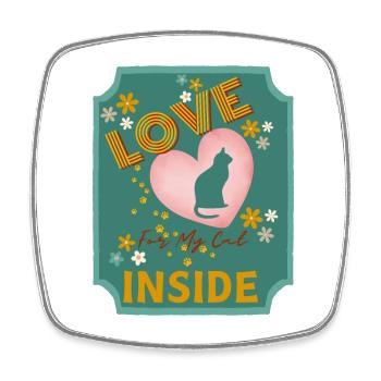 Liebe in meinem Katzenherz-Design - Viereckiger Kühlschrankmagnet - Weiß - Vorne