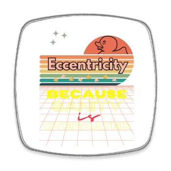 Eccentricity Neon Retro Print - Square fridge magnet - white - Front