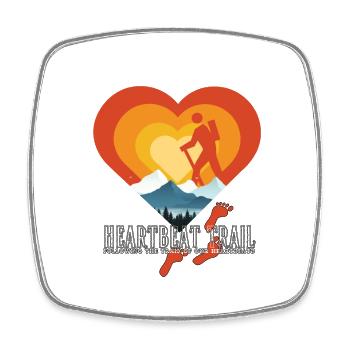 Heartbeat Trail Bergwanderung - Viereckiger Kühlschrankmagnet - Weiß - Vorne
