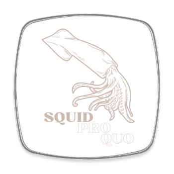 Squid Pro Quo Line Art-Raster - Viereckiger Kühlschrankmagnet - Weiß - Vorne