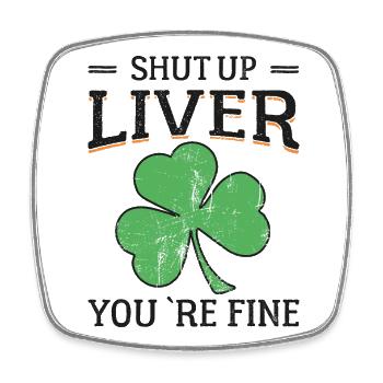 Trinkspruch Bier Irland Kleeblatt St. Patricks Day - Viereckiger Kühlschrankmagnet - Weiß - Vorne