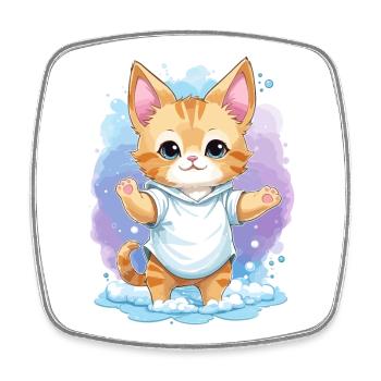 Cute Baby Cat - Square fridge magnet - white - Front