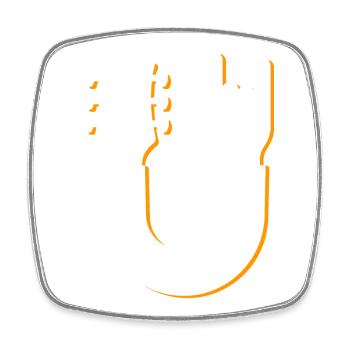 Musical Guitar Hand Sign Illustration - Square fridge magnet - white - Front
