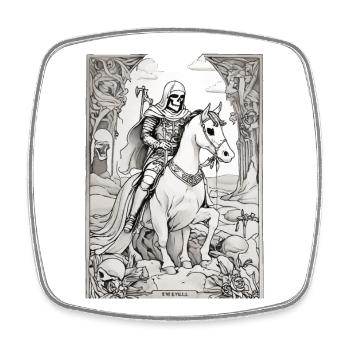 Death Rider Tarot Illustration - Square fridge magnet - white - Front