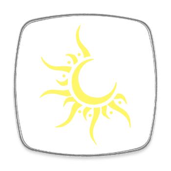 Sun & Moon - Square fridge magnet - white - Front