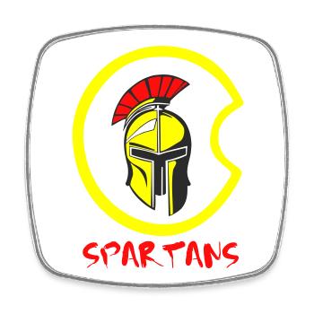 Helmet Sparta and Blood 4 - Square fridge magnet - white - Front