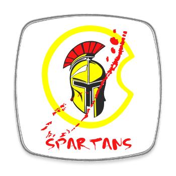 Helm Sparta und Blut 2 - Viereckiger Kühlschrankmagnet - Weiß - Vorne