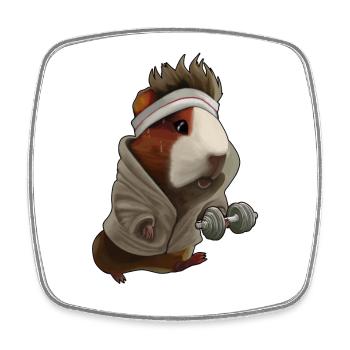 Meerschweinchen Sport Design – Lustig & Cute - Viereckiger Kühlschrankmagnet - Weiß - Vorne