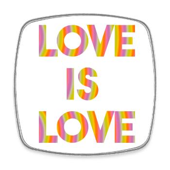 L'amour est l'amour Pride LGBT idée cadeau arc-en-ciel - Magnet carré - blanc - Devant