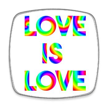 L'amour est l'amour Idée cadeau LGBTQ arc-en-ciel coloré - Magnet carré - blanc - Devant