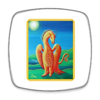 Drache Glücksdrache Fiora - Sonja Ariel von Staden - Viereckiger Kühlschrankmagnet - Weiß - Vorne