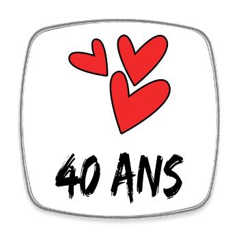 40. 40 YEARS. 40th ANNIVERSARY. 40TH ANNIVERSARY. - Square fridge magnet - white - Front