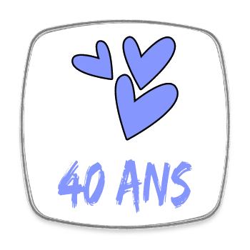 40. 40 YEARS. 40th ANNIVERSARY. 40TH ANNIVERSARY. - Square fridge magnet - white - Front
