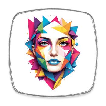 Modern Facial Art - Square fridge magnet - white - Front