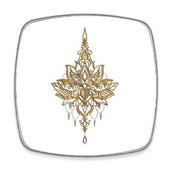 Noble Golden Lotus Flower - Square fridge magnet - white - Front