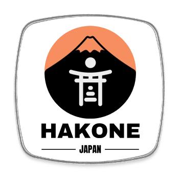 Hakone - Fuji - Japan - Square fridge magnet - white - Front