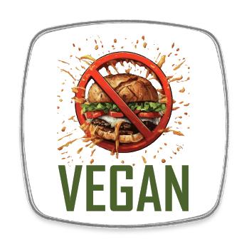 Veganer Verzicht auf Fast Food Design - Viereckiger Kühlschrankmagnet - Weiß - Vorne