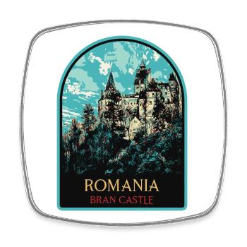 Explorez le mystère du château de Bran - Magnet carré - blanc - Devant