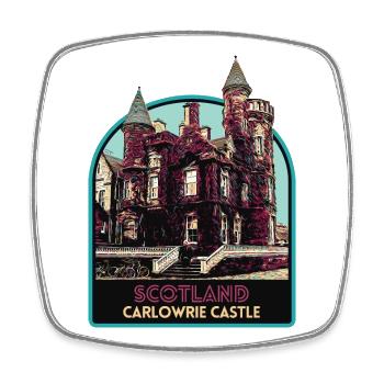 Illustration Carlowrie Castle, Schottland - Viereckiger Kühlschrankmagnet - Weiß - Vorne