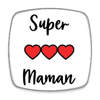 SUPER MOM - Square fridge magnet - white - Front