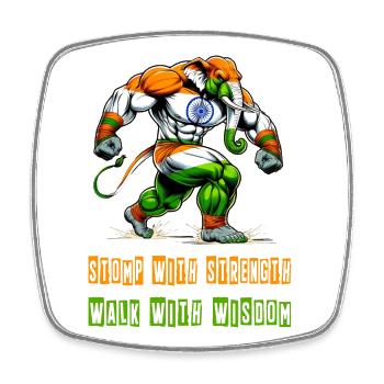 India elephant national colors design - Square fridge magnet - white - Front