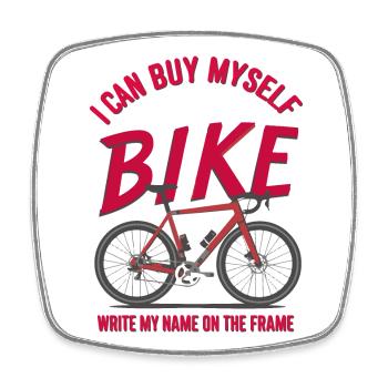 Custom Bike Quote T-Shirt - Square fridge magnet - white - Front
