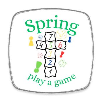 Spring | Spring | Game | Fun | Entertainment - Square fridge magnet - white - Front