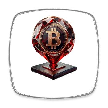 Bitcoin Crystal Design - Square fridge magnet - white - Front