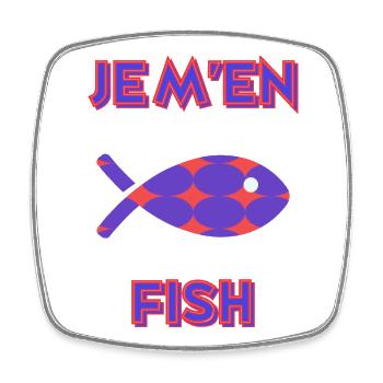 FISH. HUMOUR. POISSON - Magnet carré - blanc - Devant