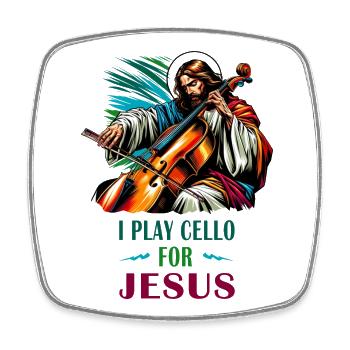 Je joue du violoncelle pour Jesus (musique pour - Magnet carré - blanc - Devant